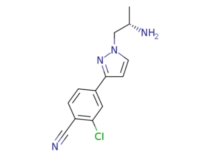 (S) -4- (1- (2-aminopropil) -1h-pirazol-3-il) -2-clorobenzonitrila (CAS: 1297537-41-7)